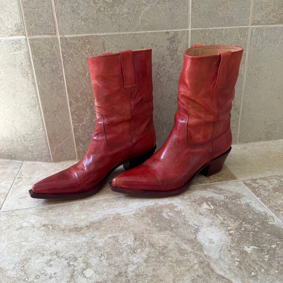 Cole Haan  Red Cowboy Boots Women's SZ 8 1/2 - Picture 1 of 8